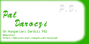 pal daroczi business card